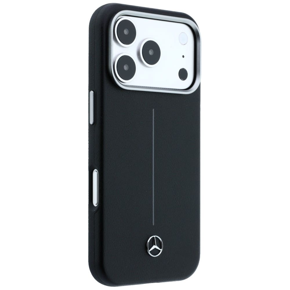 Θήκη Mercedes Δερμάτινη Ημι-Τυλιχτή Iconic Line MagSafe για iPhone 17 Pro μαύρη - Image 4