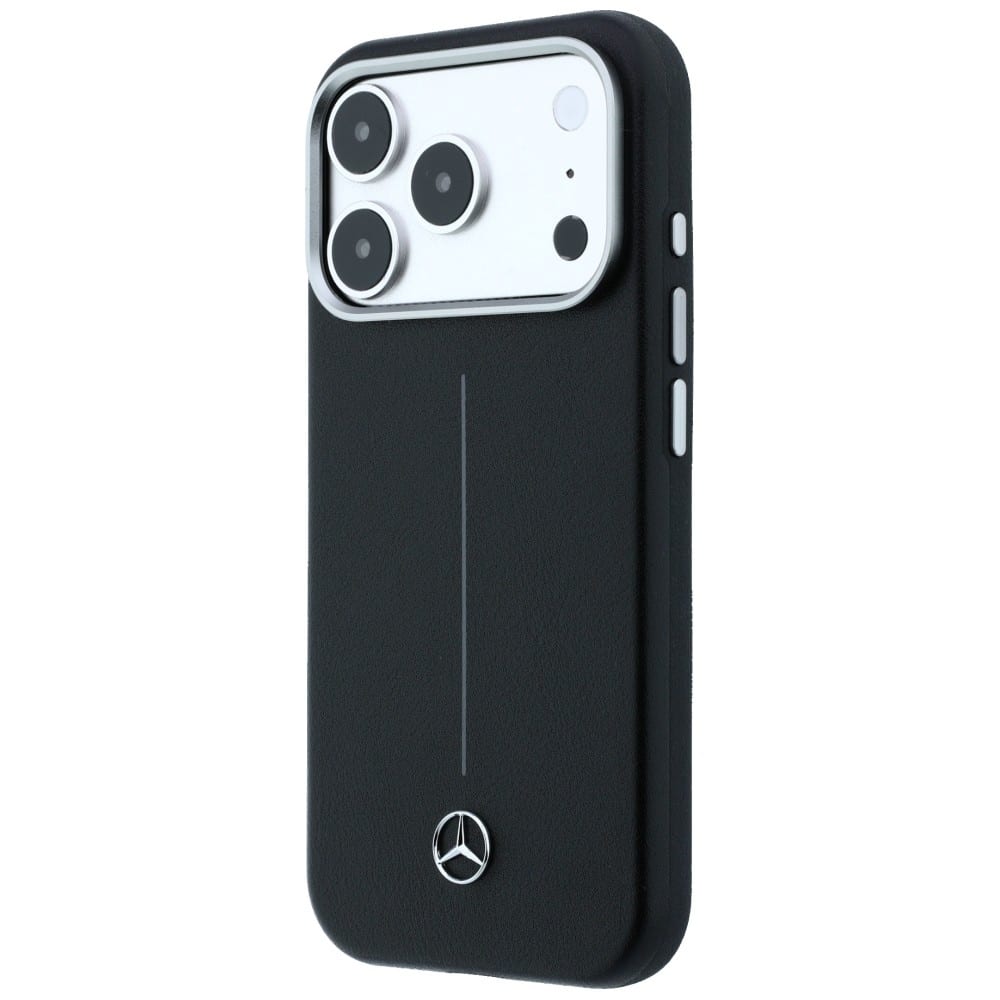 Θήκη Mercedes Δερμάτινη Ημι-Τυλιχτή Iconic Line MagSafe για iPhone 17 Pro Max μαύρη - Image 2