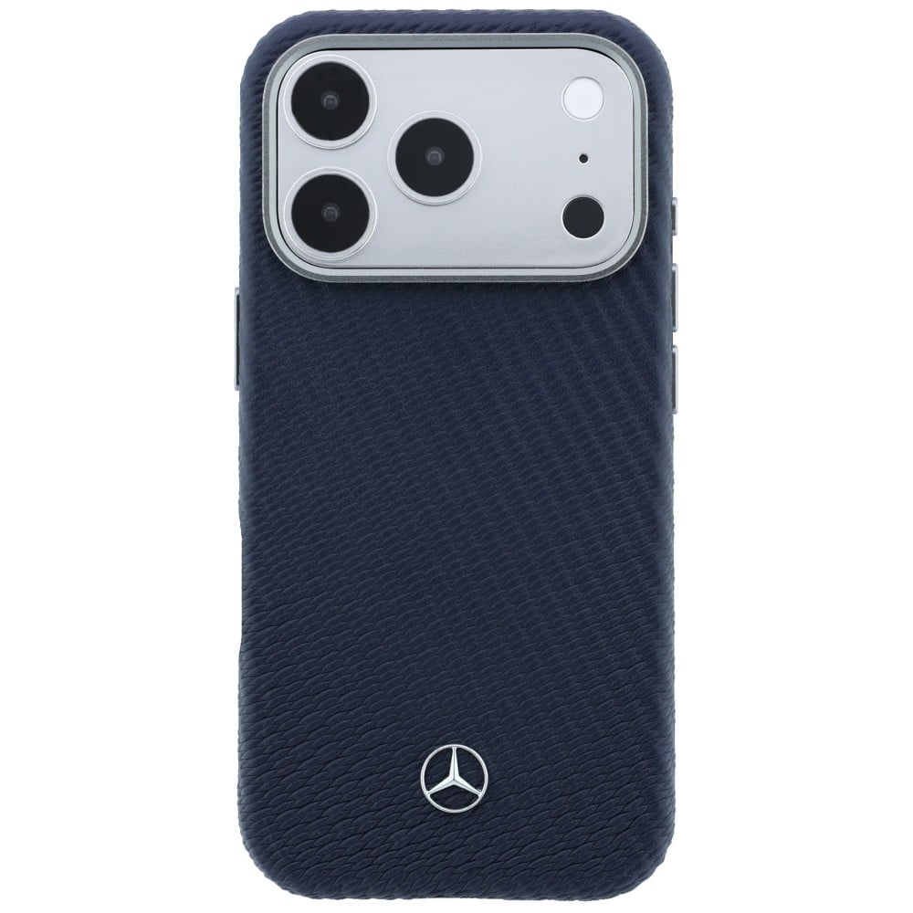 Θήκη Mercedes Δερμάτινη Ημι-Τυλιχτή με Εφέ Ξύλου MagSafe για iPhone 17 Pro μπλε-μπλε - Image 3