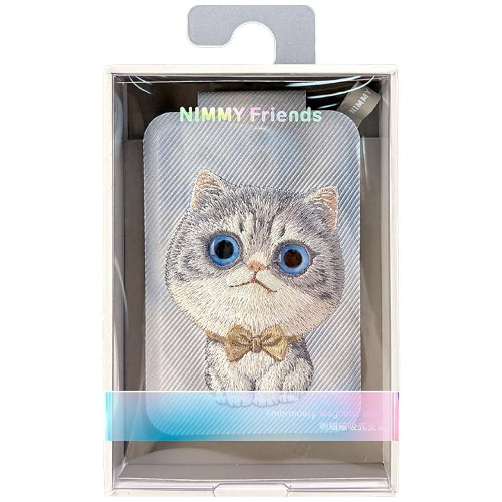 Μαγνητική βάση πορτοφολιού τηλεφώνου Nimmy New Big-Eye Cute Pets 2.0 Cat grey - Image 7