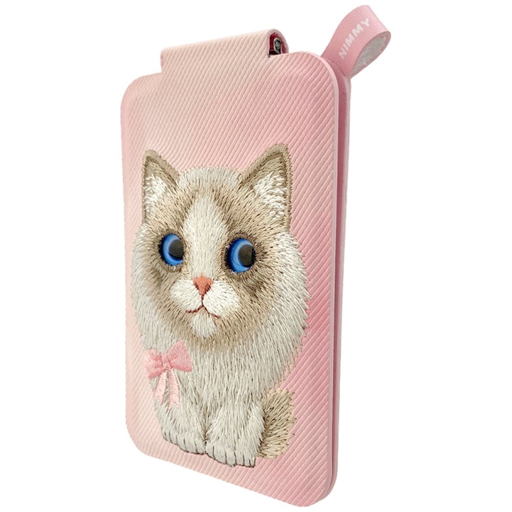 Μαγνητική βάση πορτοφολιού τηλεφώνου Nimmy New Big-Eye Cute Pets 2.0 Cat pink - Image 2