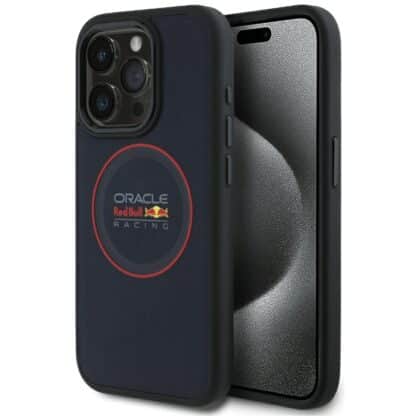 Red Bull Red Bull Δερμάτινη Θήκη με Κόκκινο Δαχτυλίδι MagSafe - θήκη για Apple iPhone 15 Pro Max - Μπλε