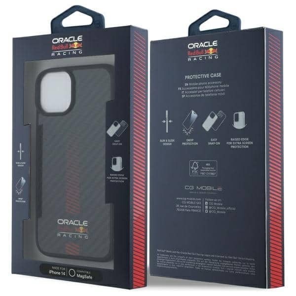 Red Bull Carbon Fiber Power Bar MagSafe - θήκη για Apple iPhone 14 - Μαύρο - Image 8
