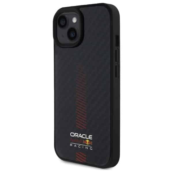 Red Bull RBHMP15S24CFGSMK Σκληρή θήκη iPhone 15 6.1" μαύρη από ανθρακονήματα Power Bar MagSafe - Image 2