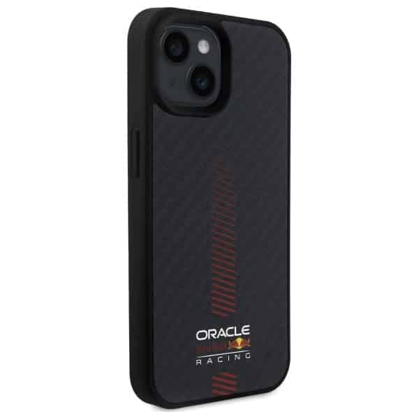 Red Bull RBHMP15S24CFGSMK Σκληρή θήκη iPhone 15 6.1" μαύρη από ανθρακονήματα Power Bar MagSafe - Image 4