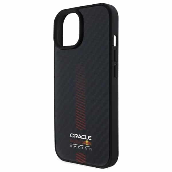 Red Bull RBHMP15S24CFGSMK Σκληρή θήκη iPhone 15 6.1" μαύρη από ανθρακονήματα Power Bar MagSafe - Image 6