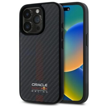 Red Bull Carbon Fiber Power Bar MagSafe - θήκη για Apple iPhone 15 Pro Max - Μαύρο