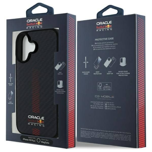 Red Bull Carbon Fiber Power Bar MagSafe - θήκη για Apple iPhone 16 Plus - Μαύρο - Image 8