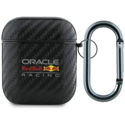 Θήκη Red Bull PU Carbon με λογότυπο για AirPods 1/2 μαύρη