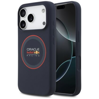 Θήκη MagSafe σιλικόνης Red Bull με κόκκινο δαχτυλίδι για iPhone 17 Pro σε μπλε χρώμα