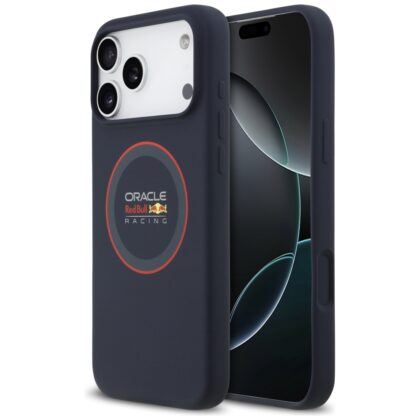Θήκη Red Bull σιλικόνης με κόκκινο δαχτυλίδι MagSafe για iPhone 17 Pro Max, μπλε σκούρο