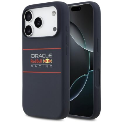 Θήκη MagSafe σιλικόνης Red Bull με οριζόντιο κεντρικό λογότυπο για iPhone 17 Pro σε μπλε σκούρο χρώμα