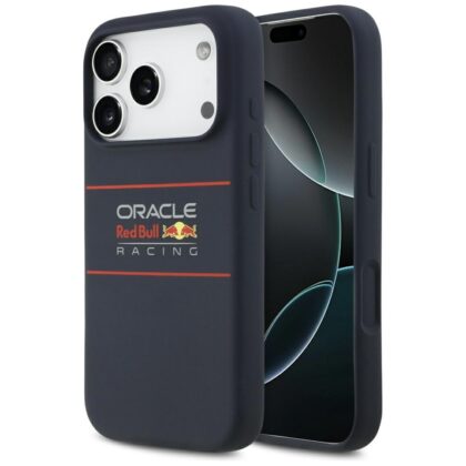 Θήκη MagSafe σιλικόνης Red Bull με οριζόντιο κεντρικό λογότυπο για iPhone 17 Pro Max σε μπλε σκούρο χρώμα