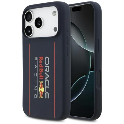 Θήκη Red Bull σιλικόνης με κάθετο λογότυπο MagSafe για iPhone 17 Pro, μπλε σκούρο
