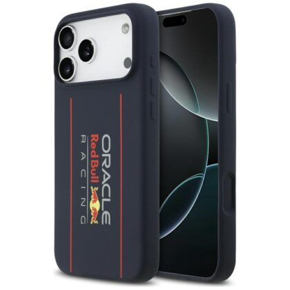 Θήκη Red Bull σιλικόνης με κάθετο λογότυπο MagSafe για iPhone 17 Pro Max, μπλε σκούρο