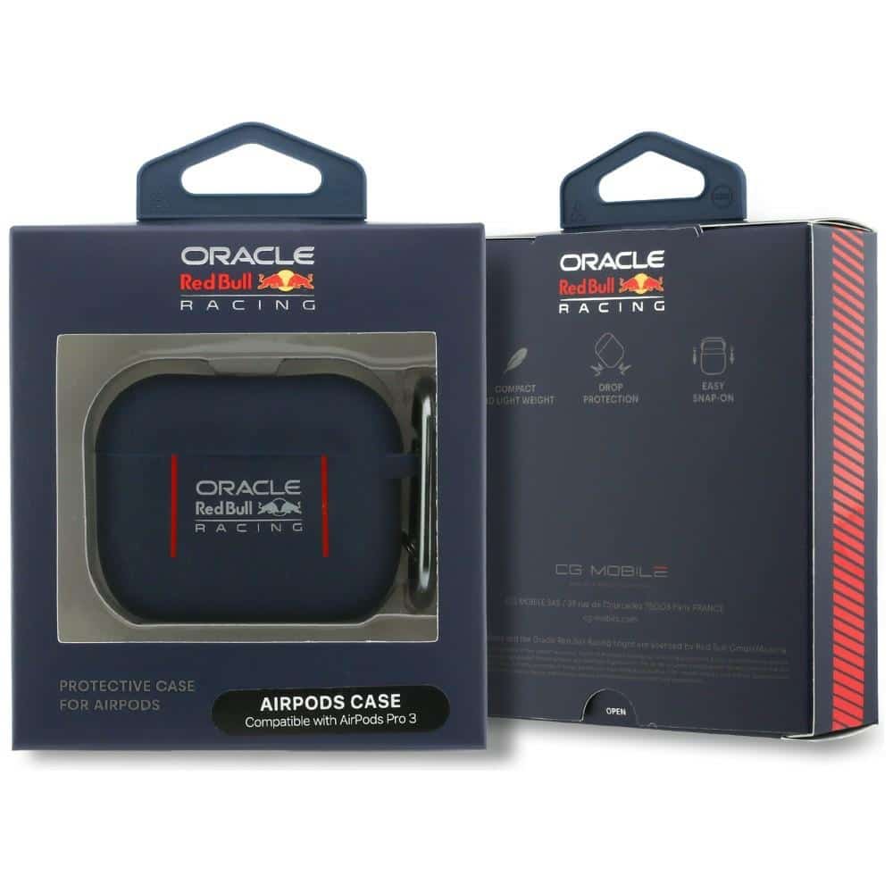 Θήκη Red Bull Silikon με λογότυπο και γραμμές για AirPods Pro 3, μπλε σκούρο - Image 4