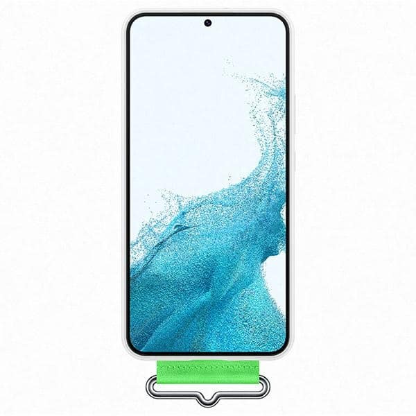 Θήκη Samsung EF-GS901TW S22 S901 με λευκό κάλυμμα σιλικόνης και λουράκι - Image 2