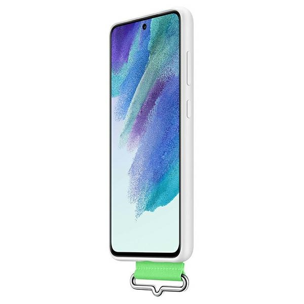 Θήκη σιλικόνης με λευκό κάλυμμα και λουράκι Samsung EF-GG990TW S21 G990 - Image 5
