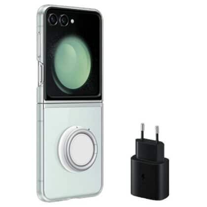 Samsung EF-XF73KKTEGWW Z Flip5F731 διαφανές πακέτο εκκίνησης + φορτιστής TA800