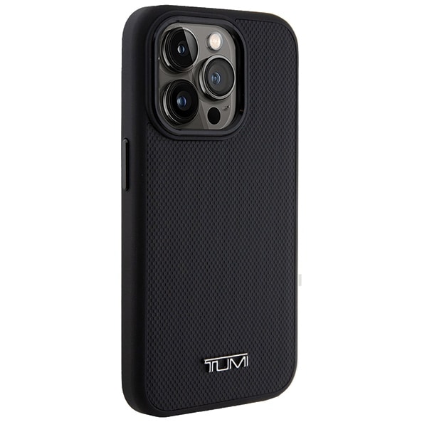 Σκληρή θήκη Tumi TUHMP15LRBAK για iPhone 15 Pro 6,1" σε μαύρο χρώμα με δερμάτινο βαλλιστικό μοτίβο και MagSafe - Image 4