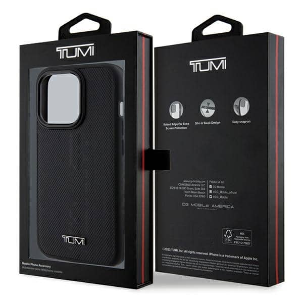 Σκληρή θήκη Tumi TUHMP15LRBAK για iPhone 15 Pro 6,1" σε μαύρο χρώμα με δερμάτινο βαλλιστικό μοτίβο και MagSafe - Image 8