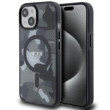 Σκληρή θήκη Tumi TUHMP15STCAMK για iPhone 15 / 14 / 13 6,1" σε μαύρο χρώμα με εκτύπωση Frosted Camo και MagSafe
