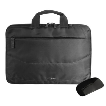Σετ Tucano Borsa Idea: Τσάντα φορητού υπολογιστή 13,3"/14" + ποντίκι μαύρο