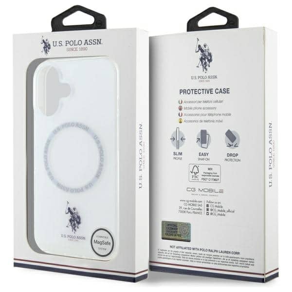 Θήκη IML Ring για iPhone 16 6.1" US Polo USHMP16SHOCLDPW, λευκό - Image 8