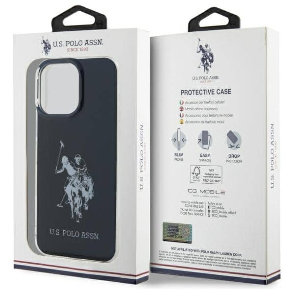 Θήκη US Polo USHCP15XTPUHRBK για iPhone 15 Pro Max 6,7" μαύρο με λαμπερό μεγάλο λογότυπο - Image 8