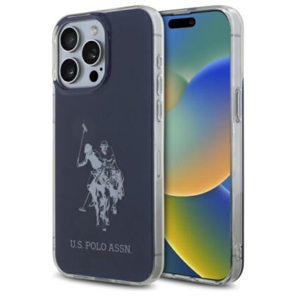 US Polo USHCP15XTPUHRBV iPhone 15 Pro Max 6,7" μπλε με λαμπερό μεγάλο λογότυπο