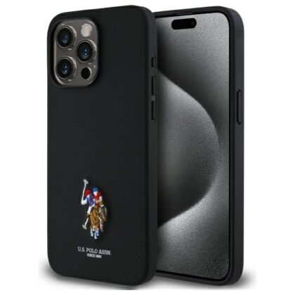 US Polo USHCP15XPEMK iPhone 15 Pro Max 6,7" μαύρο με κεντημένο χρώμα DH