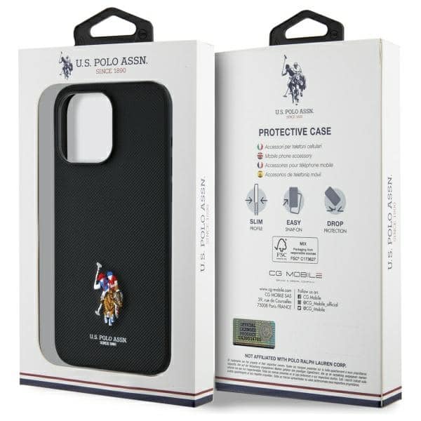 US Polo USHCP15XPEMK iPhone 15 Pro Max 6,7" μαύρο με κεντημένο χρώμα DH - Image 8