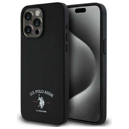 US Polo USHCP15XPARK iPhone 15 Pro Max 6,7" μαύρο με τυπωμένο λογότυπο DH