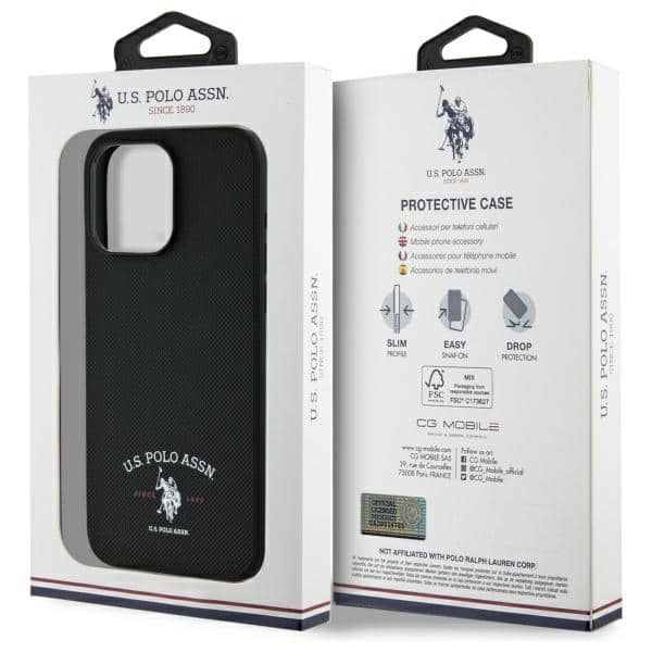 US Polo USHCP15XPARK iPhone 15 Pro Max 6,7" μαύρο με τυπωμένο λογότυπο DH - Image 8