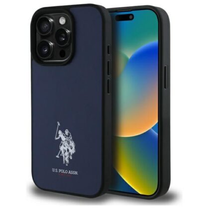 US Polo USHCP15XPGEV iPhone 15 Pro Max 6,7" μπλε σκούρο δέρμα κεντημένο χρώμα DH