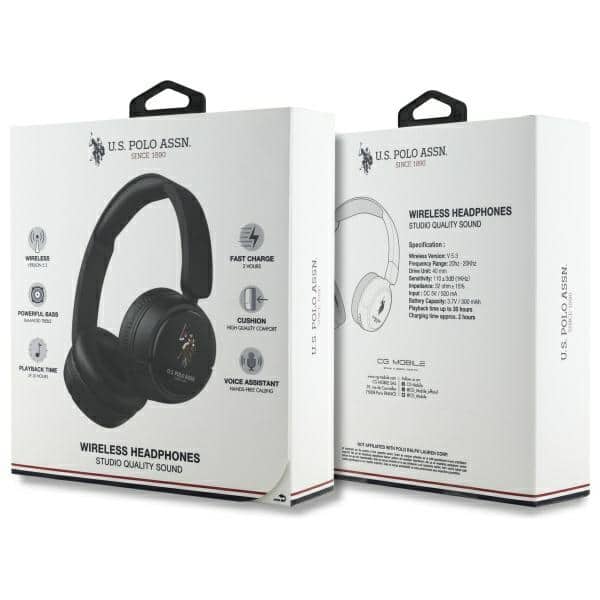 Ακουστικά Bluetooth US Polo USHPV6PUNK μαύρο χρώμα DH λογότυπο - Image 4