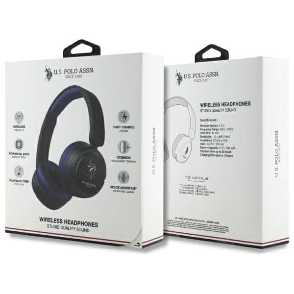 Ακουστικά Bluetooth US Polo USHPV6PCOV μπλε DH με λογότυπο - Image 4