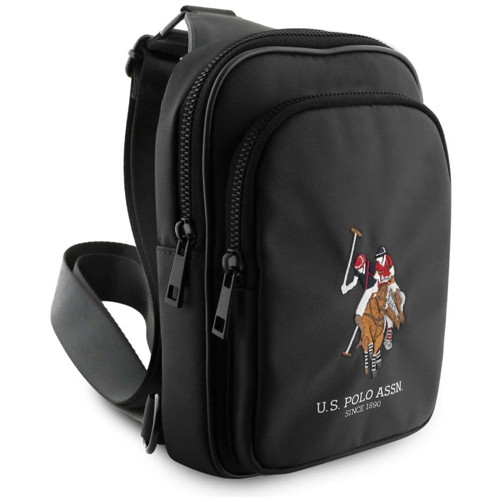 Τσάντα τηλεφώνου US Polo Petit Pique Crossbody μαύρη - Image 2
