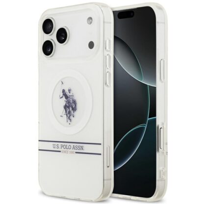 U.S. Polo Assn. US Polo DH και Λογότυπο Bottom Stripe MagSafe - θήκη για Apple iPhone 17 Pro Max - Λευκό