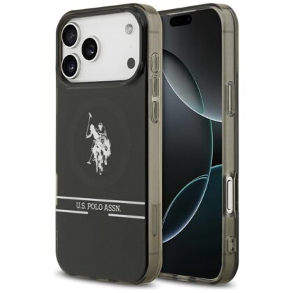 U.S. Polo Assn. US Polo DH και Λογότυπο Bottom Stripe MagSafe - θήκη για Apple iPhone 17 Pro Max - Μαύρο