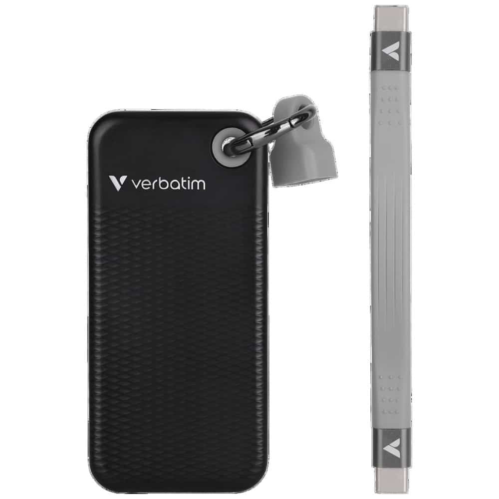 Εξωτερικός Δίσκος Verbatim Pocket SSD 128GB USB-C 3.2 Gen.2 Μαύρο και Γκρι 32432 - Image 2