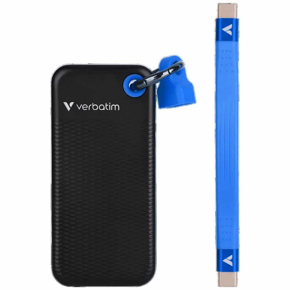 Εξωτερικός δίσκος Verbatim Pocket SSD 128GB USB-C 3.2 Gen.2 Μαύρο και Μπλε 32433 - Image 3