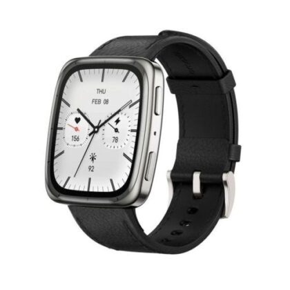 Amazfit Active 2 (Τετράγωνο) NFC, 44 χιλ. με δερμάτινο λουράκι υψηλής ποιότητας, μαύρο EU W2434GL2N