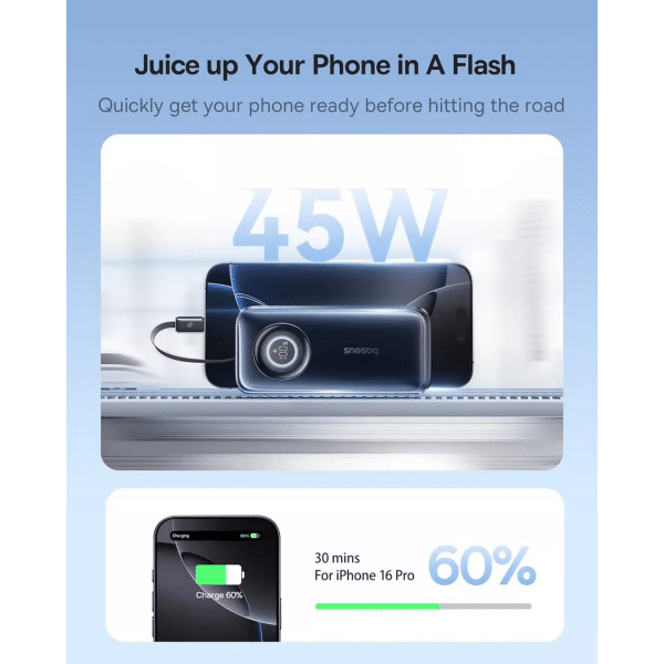 Powerbank Baseus EnerCore CR11, 10000mAh, 45W, PD, Μαύρο E0027G01 - Image 3