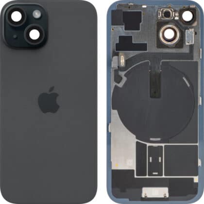 Κάλυμμα μπαταρίας / πίσω γυαλί για Apple iPhone 15, μαύρο, τραβηγμένο (βαθμού Α)