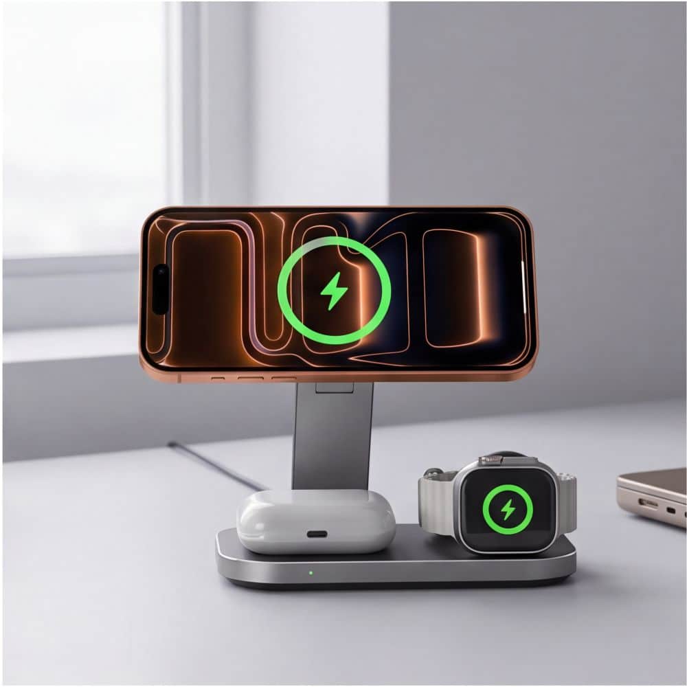 TECH-PROTECT A52 Ασύρματος Φορτιστής 3 Σε 1 Μαγνητικός MagSafe 25W QI2.2 Μαύρος - Image 10