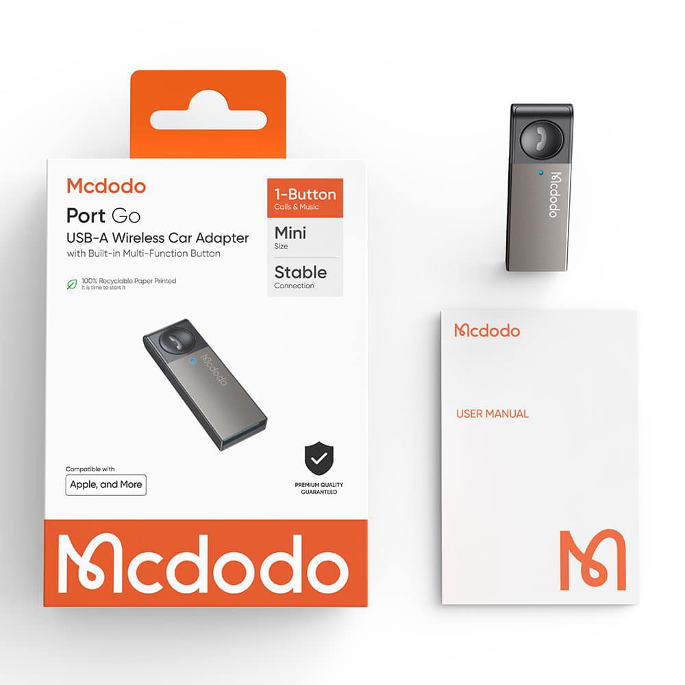 Mcdodo OT-8250 Προσαρμογέας Αυτοκινήτου, USB, Με Ενσωματωμένο Κουμπί Πολλαπλών Λειτουργιών, BT V5.0, Σύνδεση Διπλού Τηλεφώνου, Μαύρος - Image 7