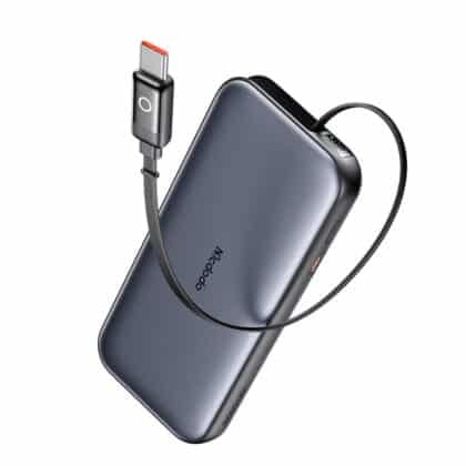 Mcdodo MC-5920 Power Bank MetaFree Series, Ενσωματωμένο USB-C, 10000mAh, 45W, Ψηφιακή Οθόνη, Σκούρο Γκρι