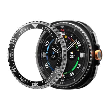 Spigen ACS11617 Δυναμικό Πλαίσιο Στήριξης για Samsung Galaxy Watch Ultra 2, Ανοξείδωτο Ατσάλι, Μαύρο