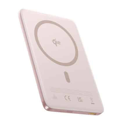 Baseus - Power Bank PicoGo AM41 Ultra-Slim (E0027202) - με καλώδιο USB-C, μαγνητικό, Qi2 15W, ενσύρματο 27W, 10000mAh - Nebula Pink